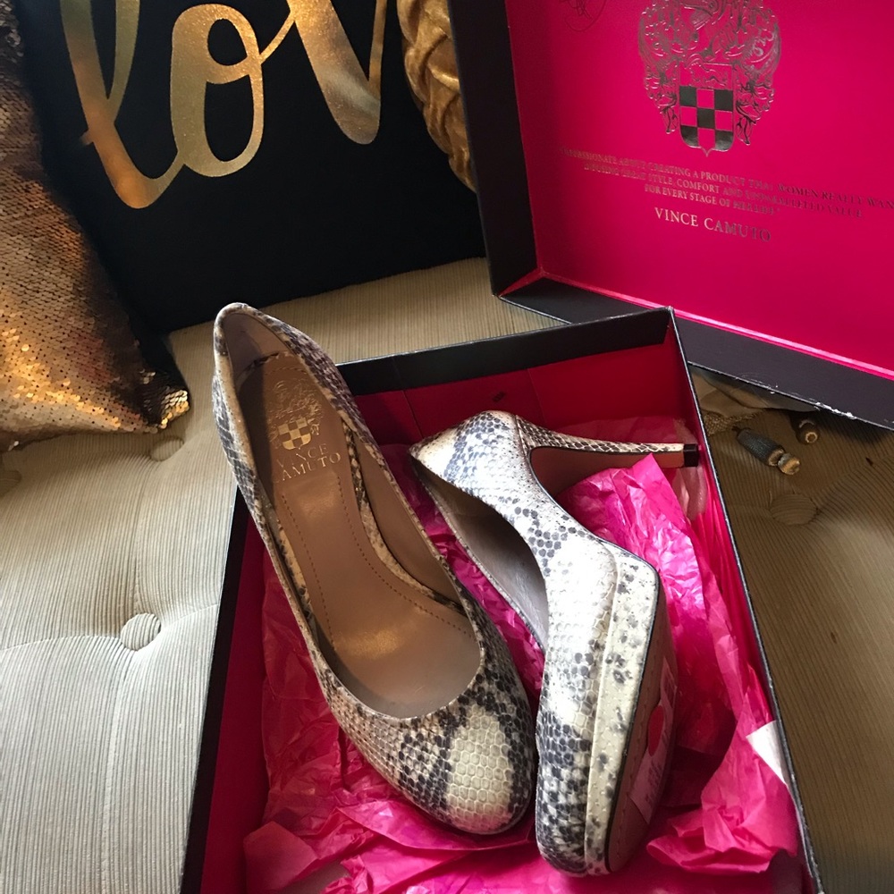 Vince Camuto Enchanted snakeskin pumps